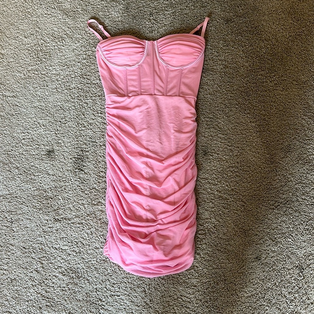 Pink Womens Corset Top Dress Size S